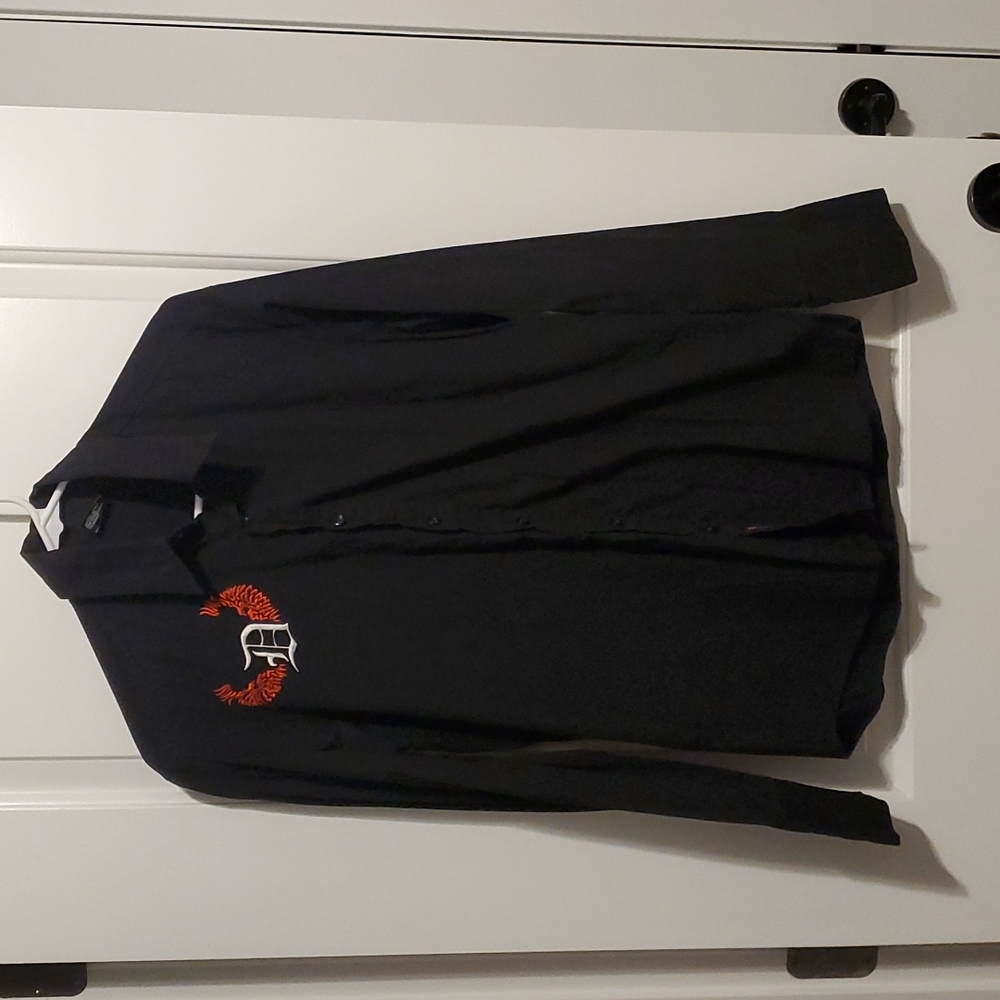 Diesel Mens Shirt Medium Black Slim Fit Button Down Long Sleeve